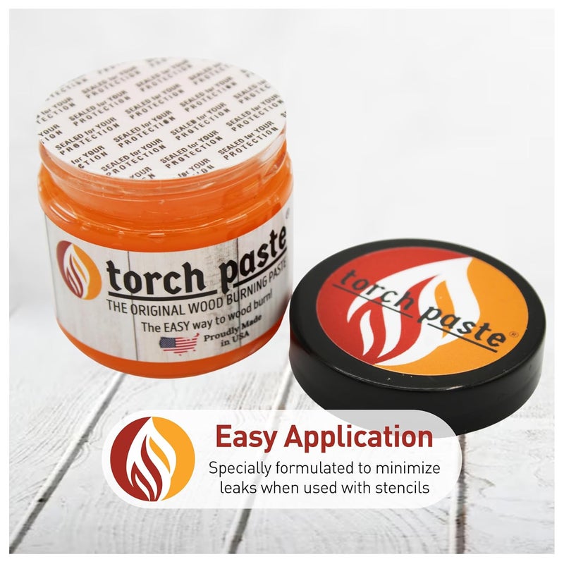 Torch Paste - The Original Wood Burning Paste | Made in USA Heat Activated Non-Toxic Paste for Crafting | Accurately & Easily Burn Designs on Wood, Canvas, Denim & More - Pack of 3 Jars + 3 Squeegees - Image 5